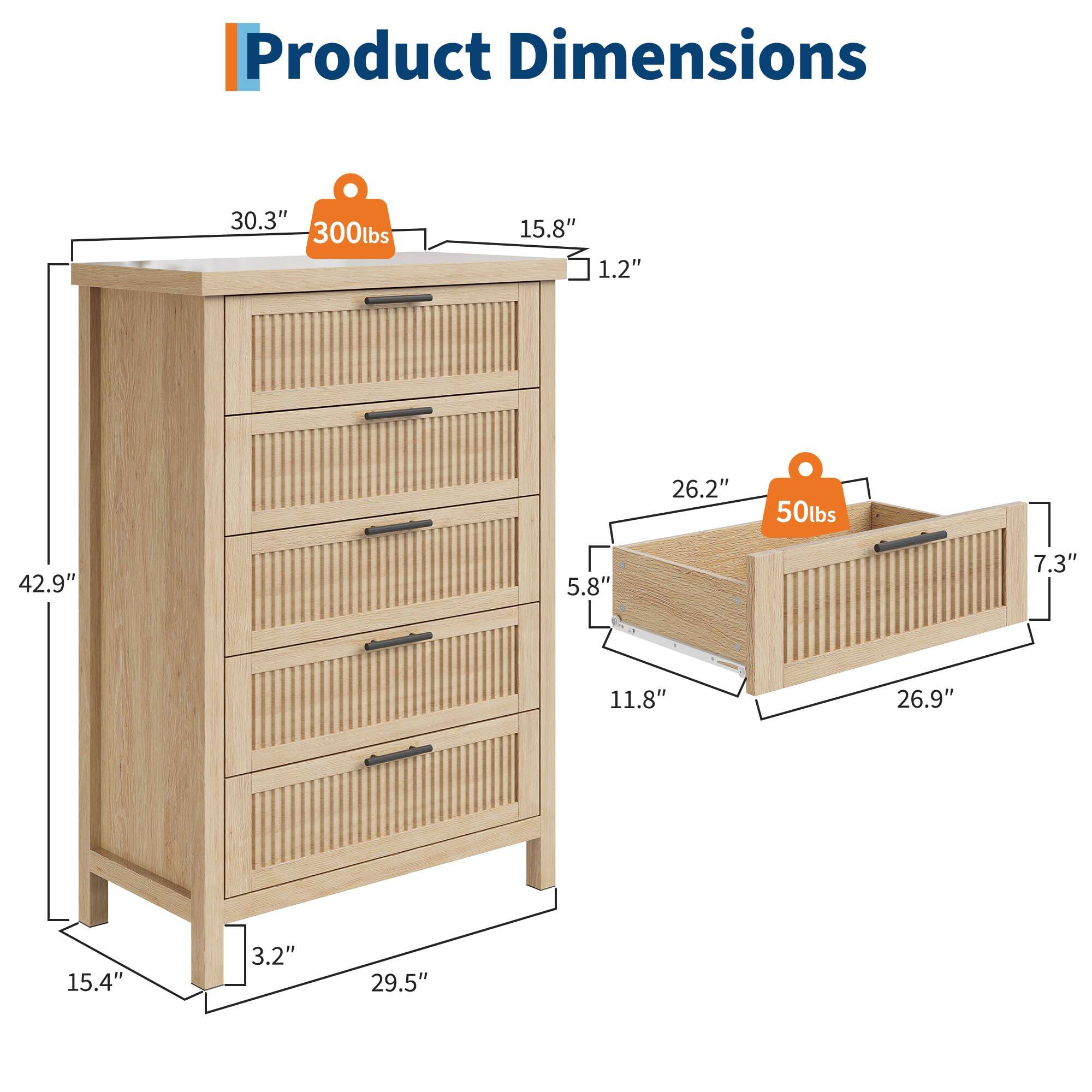 Product Dimensions

- Width: 30.3"
- Depth: 15.8"
- Height: 42.9"
- Drawer Height: 5.8"
- Drawer Width: 26.2"
- Drawer Depth: 26.9"
- Drawer Weight Capacity: 50 lbs
- Top Weight Capacity: 300 lbs
- Leg Height: 3.2"
- Overall Height: 29.5"
- Side Width: 15.4"
- Side Depth: 11.8"
- Side Height: 7.3"
- Top Thickness: 1.2"