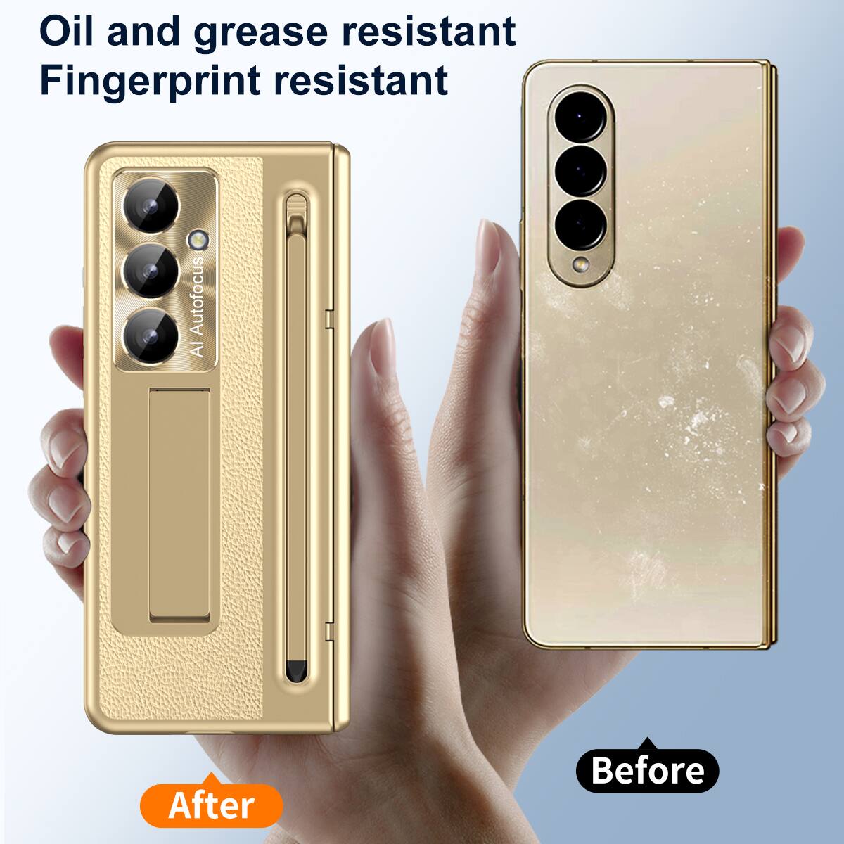 Oil and grease resistant  
Fingerprint resistant  

After  
Before