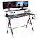 Front. Costway - Gaming Desk with Monitor Stand and Cup Holder - Black.