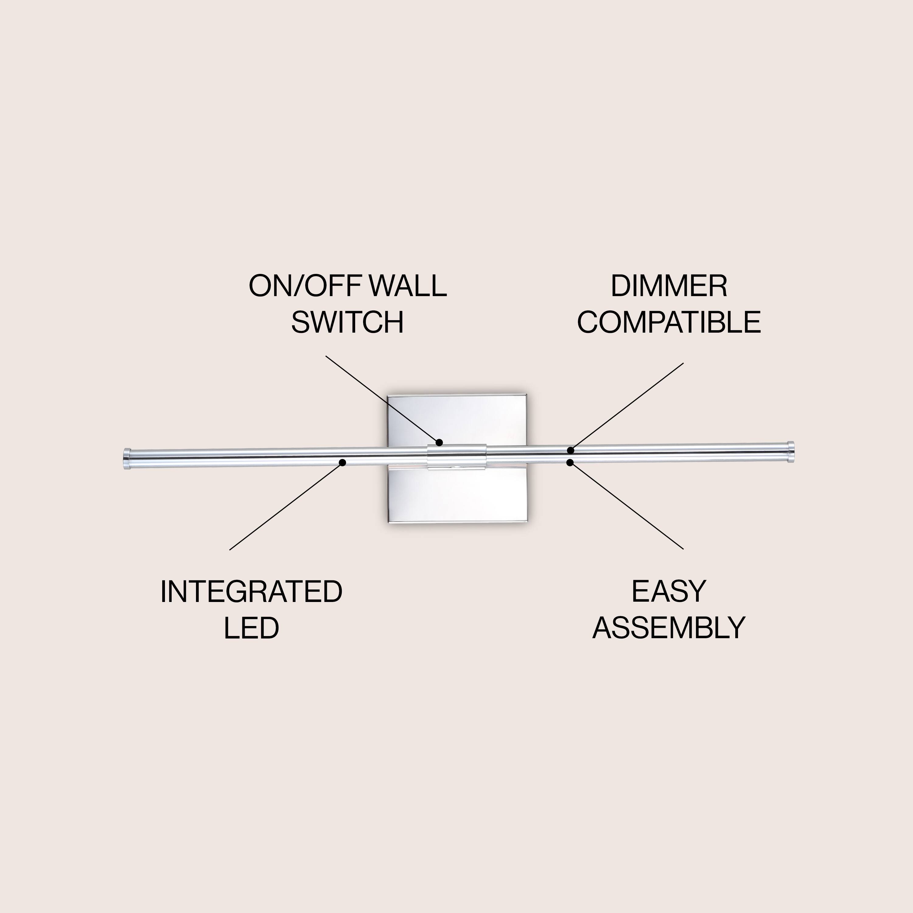 ON/OFF WALL SWITCH DIMMER COMPATIBLE INTEGRATED LED EASY ASSEMBLY
