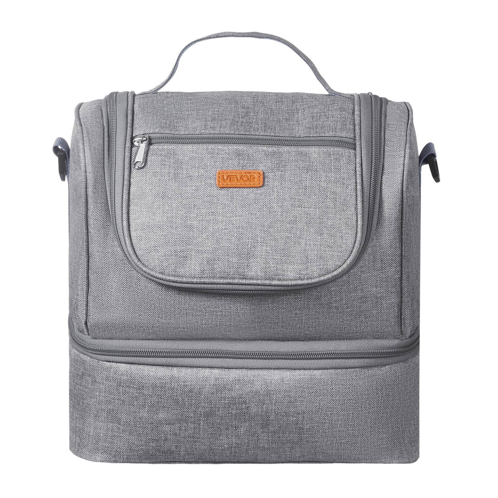 Alt View 5. VEVOR - Breast Pump Bag, Breast Feeding Bag with Ice Pack, Fits for S1/S2, Pumping Accessories & Breastmilk Storage - Light grey.