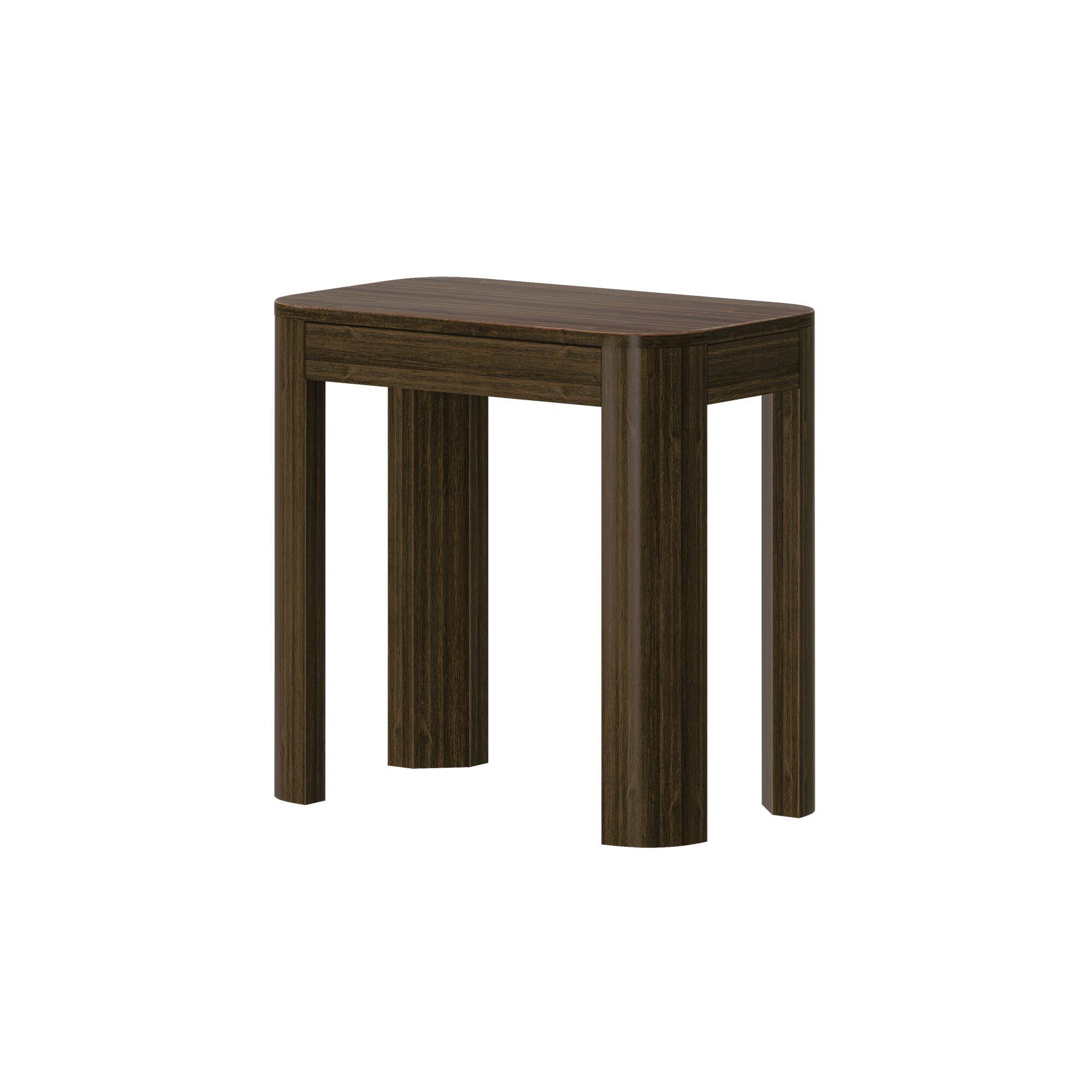 Alt View 2. Plank+Beam - Modern Rounded Rectangular Side Table (25in x 15in / 630mm x 375mm), Walnut - Walnut.