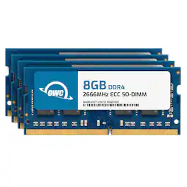 OWC - 32GB (4x8GB) DDR4 2666MHz PC4-21300 CL19 1RX8 ECC Unbuffered SODIMM 1.2V 260-pin Memory RAM - Black Chips