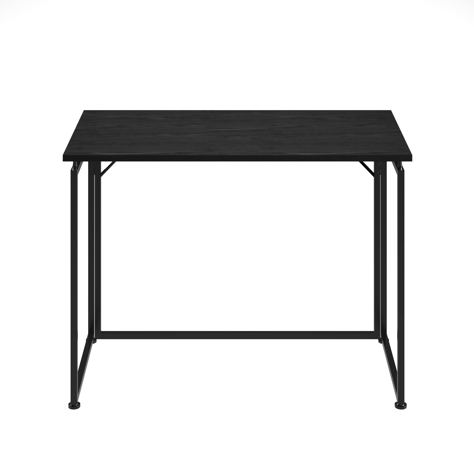 Alt View 4. GOODSILO - Compact Foldable Desk with Sturdy Steel Frame for Small Spaces - Black.