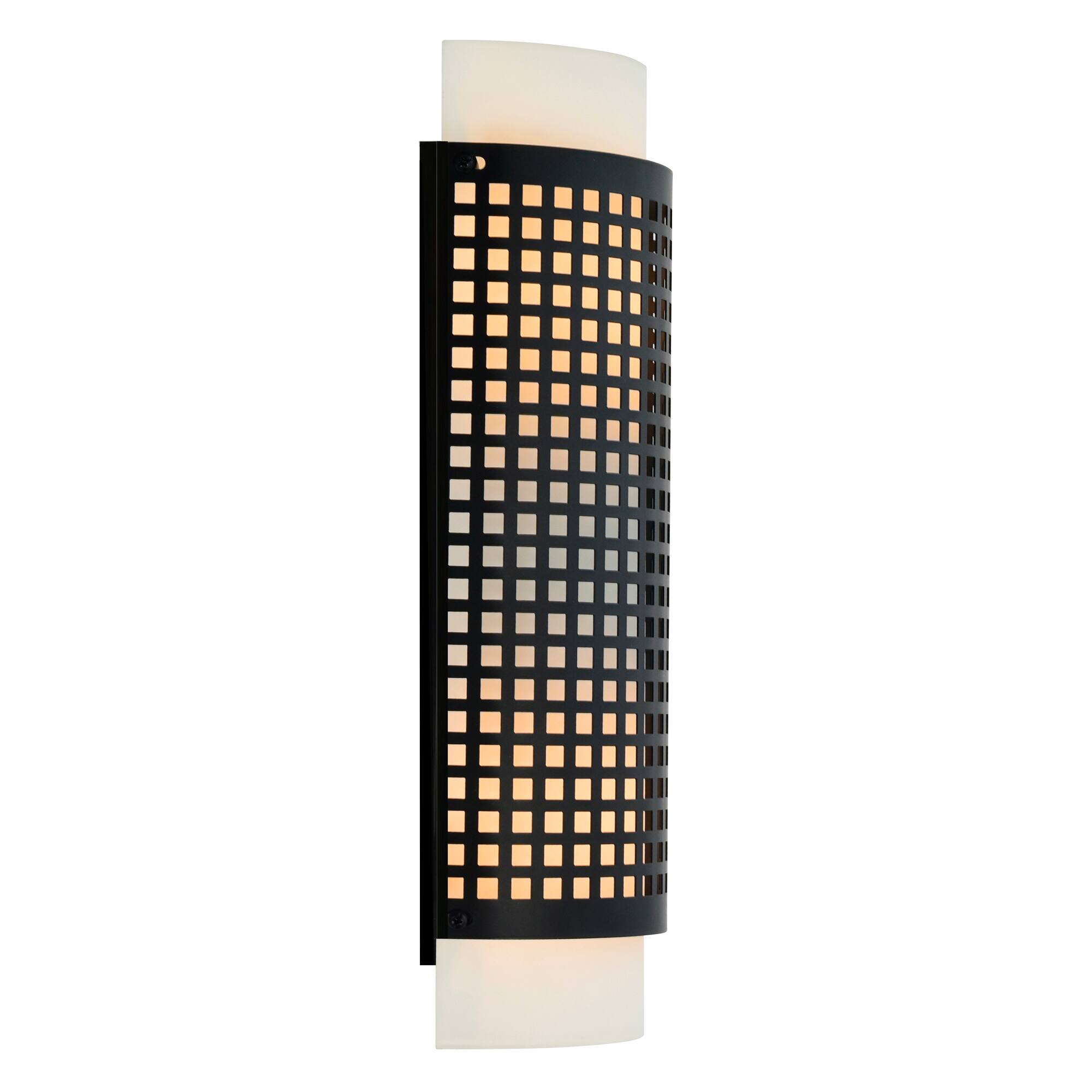 Left. CWI Lighting - Checkered 2 Light Wall Sconce With Black Finish - Black.