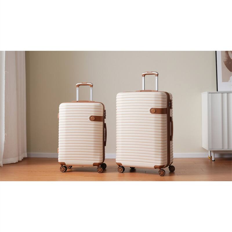 Alt View 5. HTUTWOO - 4 Piece Luggage Set - ABS Hard Shell Expandable Suitcase with Packing Cubes, TSA Lock, Spinner Wheels, 16/20/24/28" - Cream.