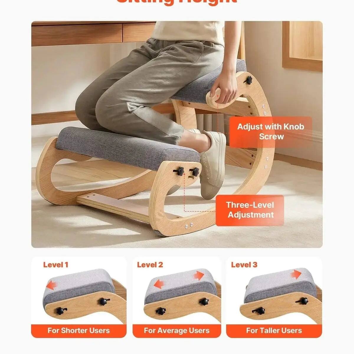Adjust with Knob Screw  
Three-Level Adjustment  
Level 1: For Shorter Users  
Level 2: For Average Users  
Level 3: For Taller Users