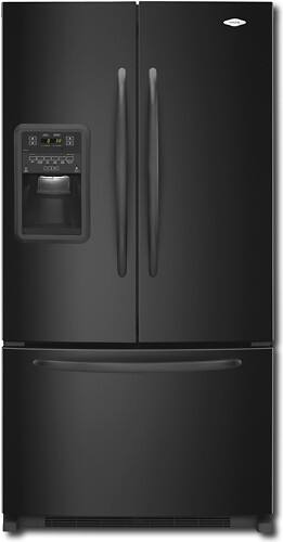 Front Standard. Maytag - 24.9 Cu. Ft. French Door Refrigerator with Thru-the-Door Ice and Water - Black.