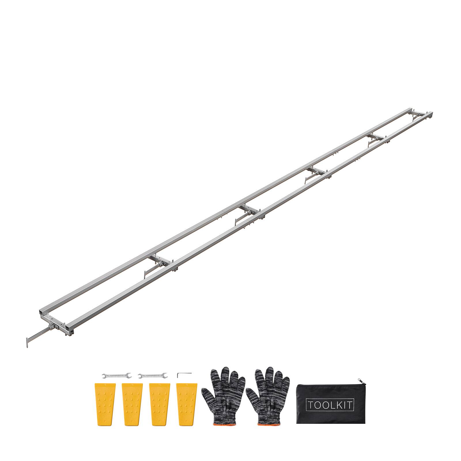 Alt View 5. VEVOR - Rail Mill Guide System, 15 ft 6 Crossbar Chainsaw Mill Kits, Aluminum Saw Milling Rails System Works with Chainsaw - Silver.