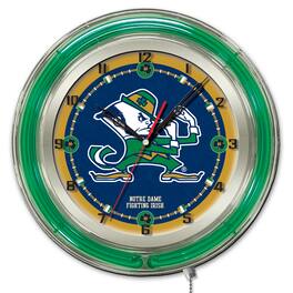 Holland Bar Stool Co. - Notre Dame Fighting Irish 19" Leprechaun Neon Wall Clock - Multicolor