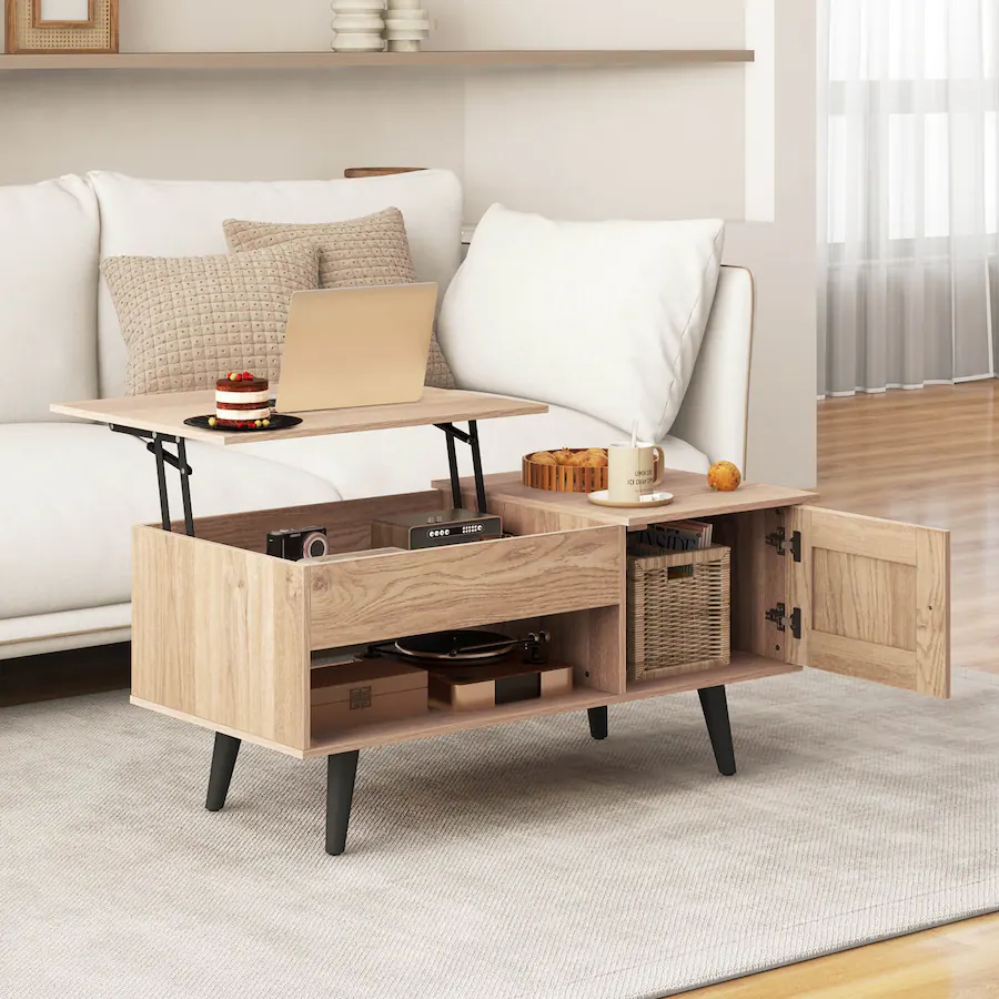 Discrete Storage Costway Lift Top Coffee Table with Storage Hidden Compartment Cabinet ...