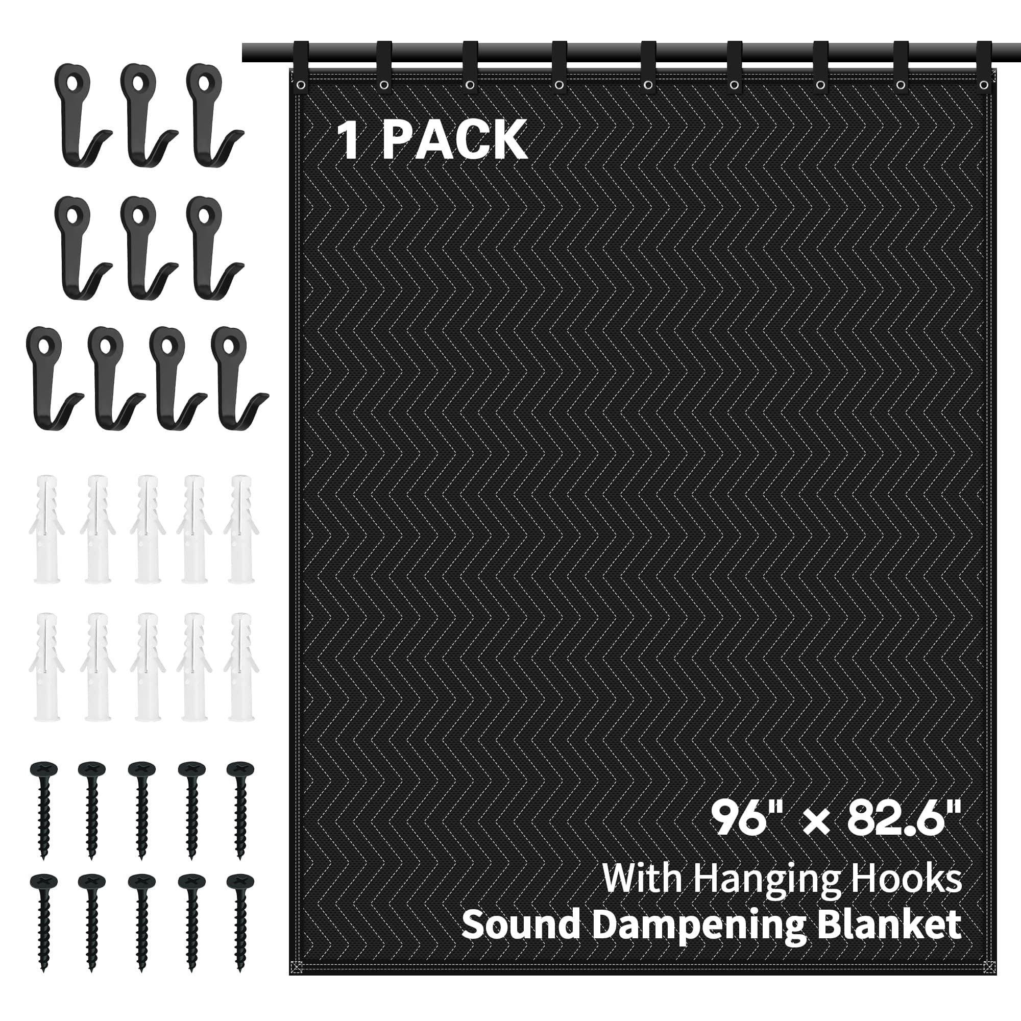 Paradigms Interiors - Sound Dampening Blanket 96 X 80 Absorbing Studio Noise Cancelling Acoustic Curtain light Blocker moving - 1 PACK