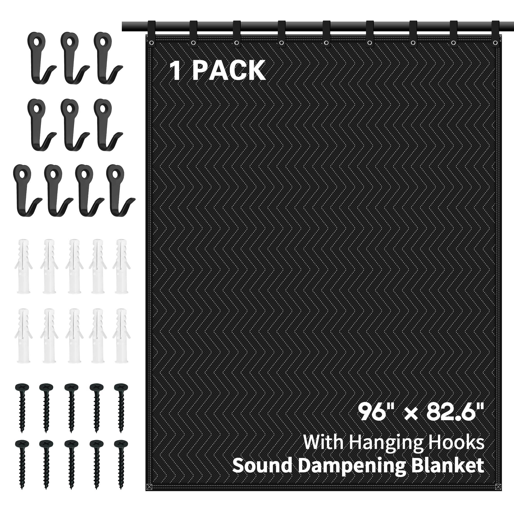 1 PACK  
96" x 82.6"  
With Hanging Hooks  
Sound Dampening Blanket