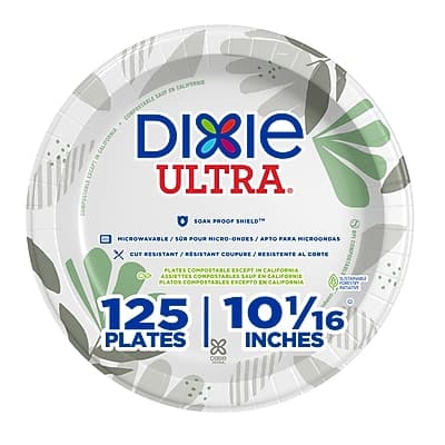"Dixie - Ultra Pathways 10"" Paper Plates, 125 Plates/Pack - Multicolored" price history on PriceWatchPro