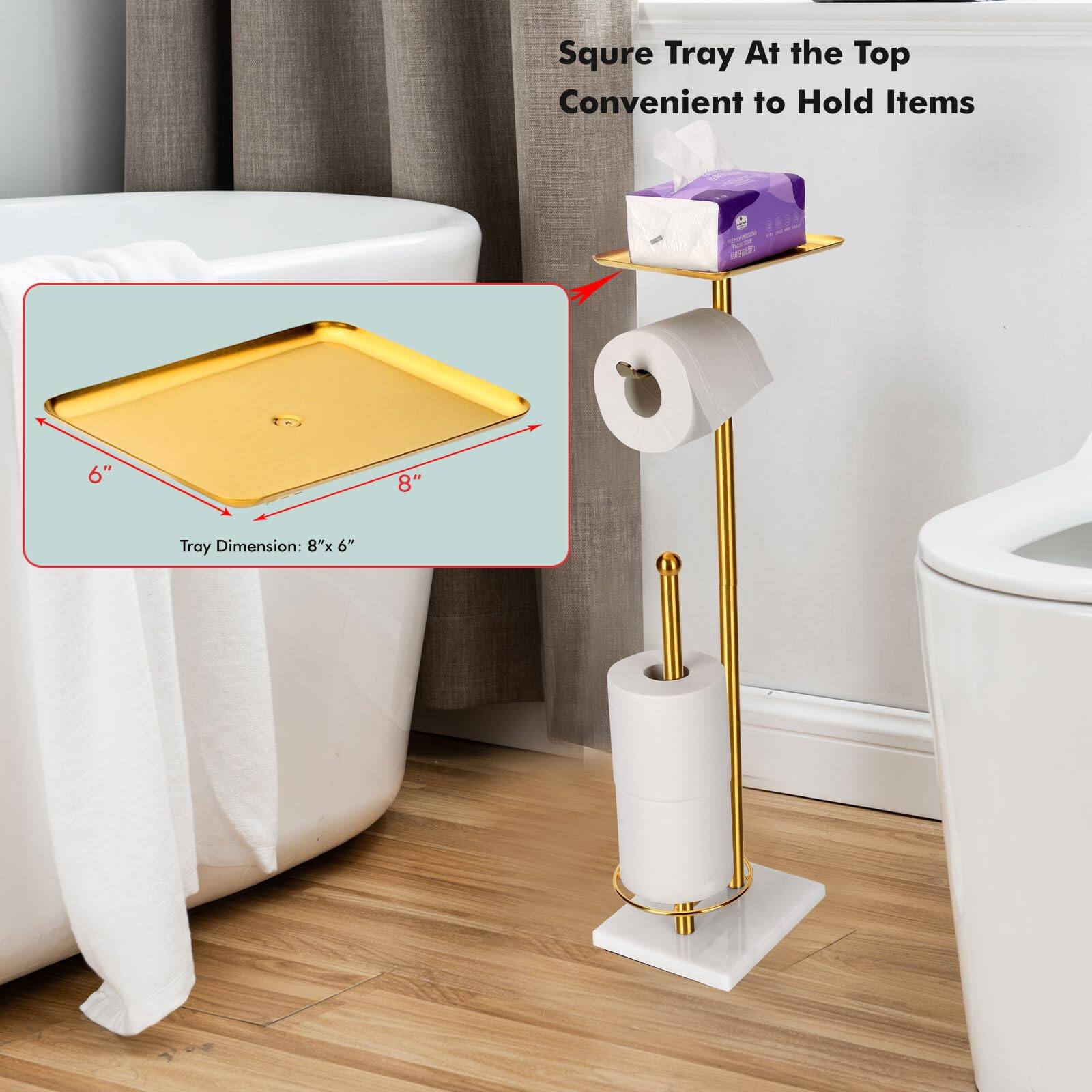 Square Tray At the Top  
Convenient to Hold Items  

Tray Dimension: 8" x 6"