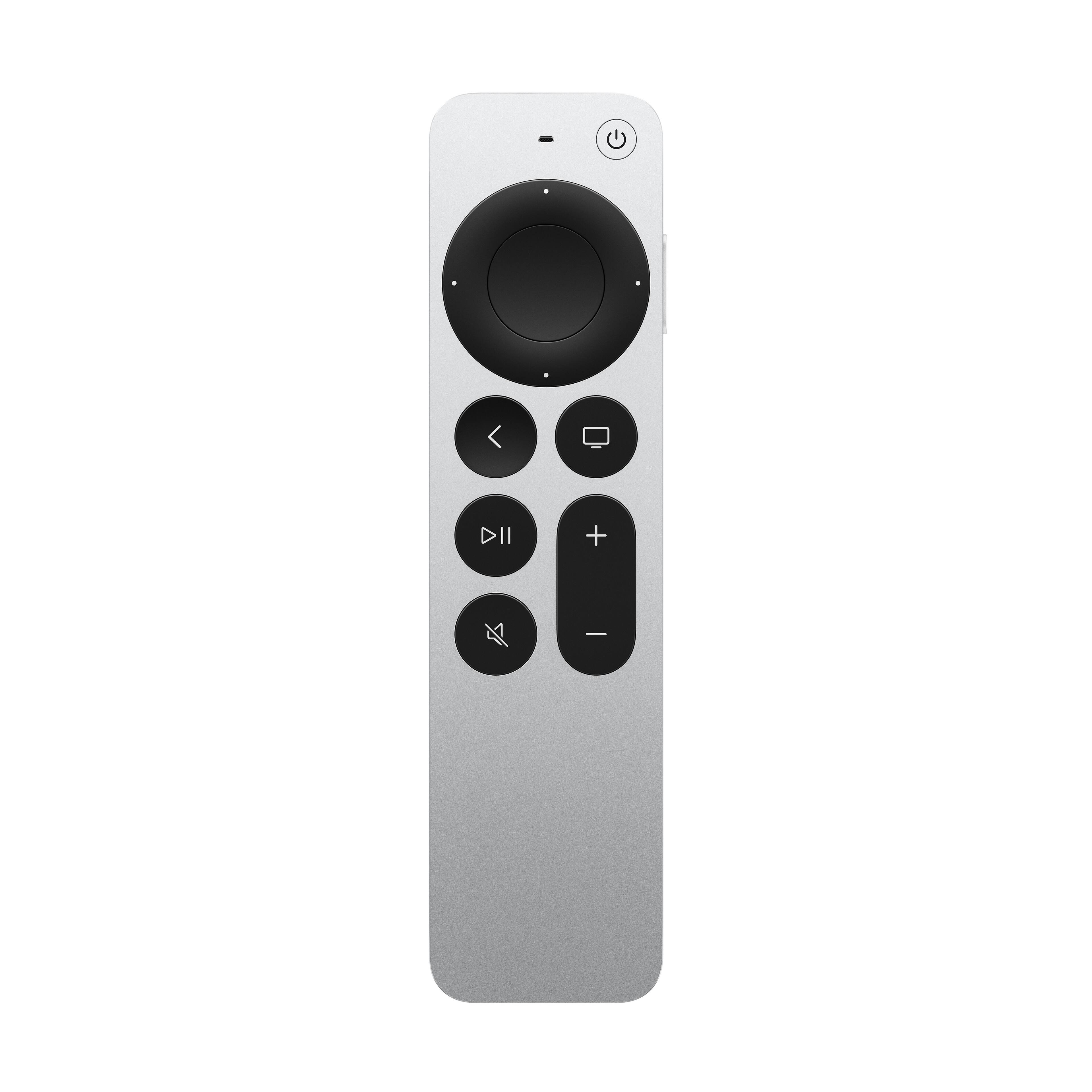 Front. Apple - Siri Remote (4th Generation) - Silver.