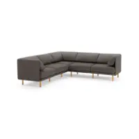 Burrow - Contemporary Range 5-Seat Sectional - Heather Charcoal - Front_Zoom