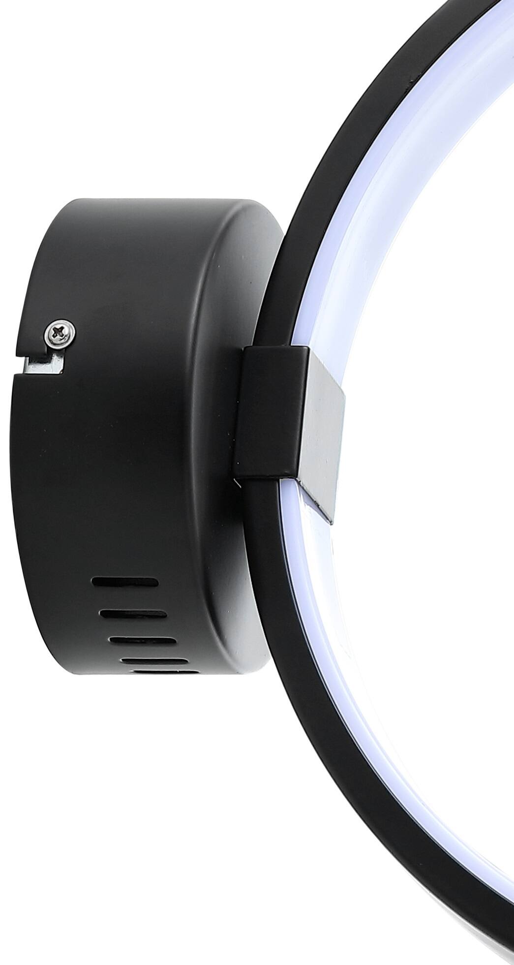 Alt View 5. Jonathan Y - Nathaniel 14" Dimmable Integrated LED Metal Wall Sconce, Black - Black.