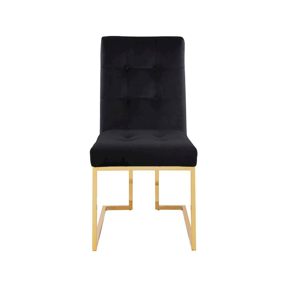 Alt View 2. Meridian Furniture - Pierre Black Velvet Dining Chair, Set of 2 - Black.