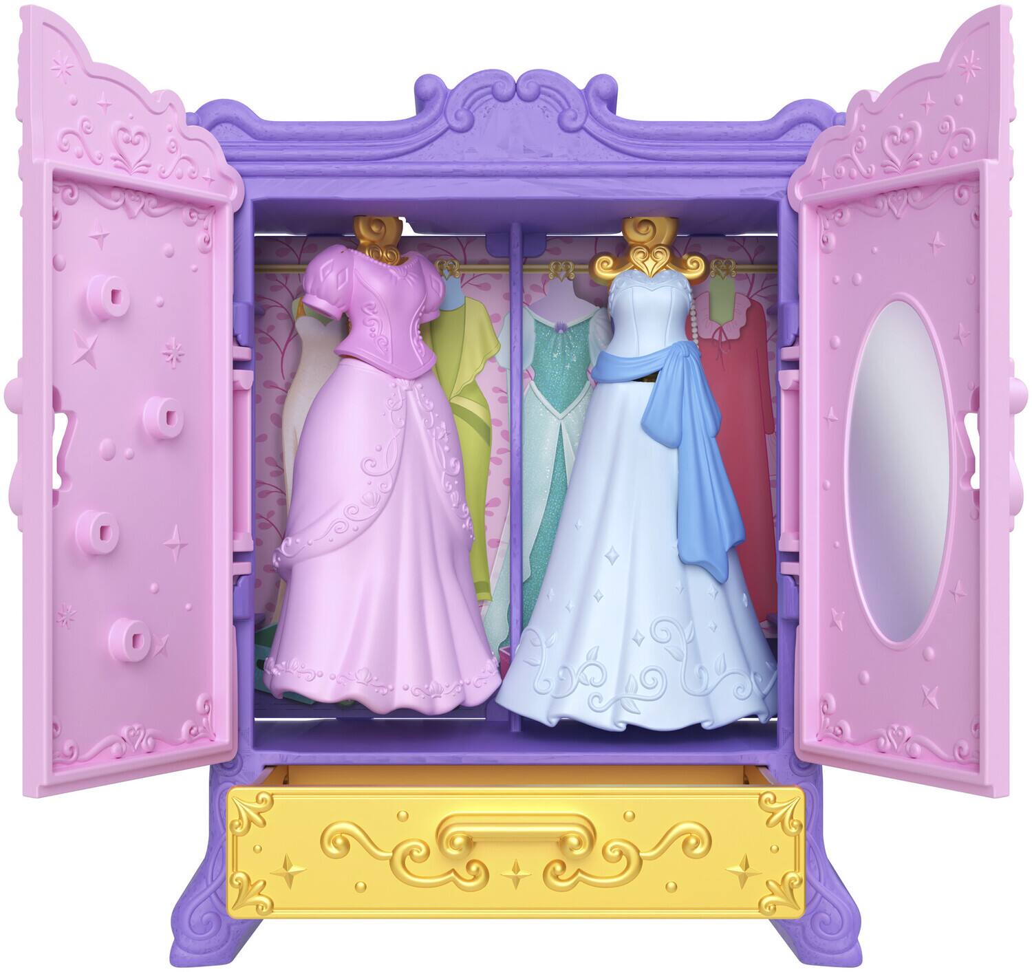 Alt View 3. Mattel - Mattel - Disney Princess Royal Wardrobe Small Doll Set   - Collectibles - Multicolor.