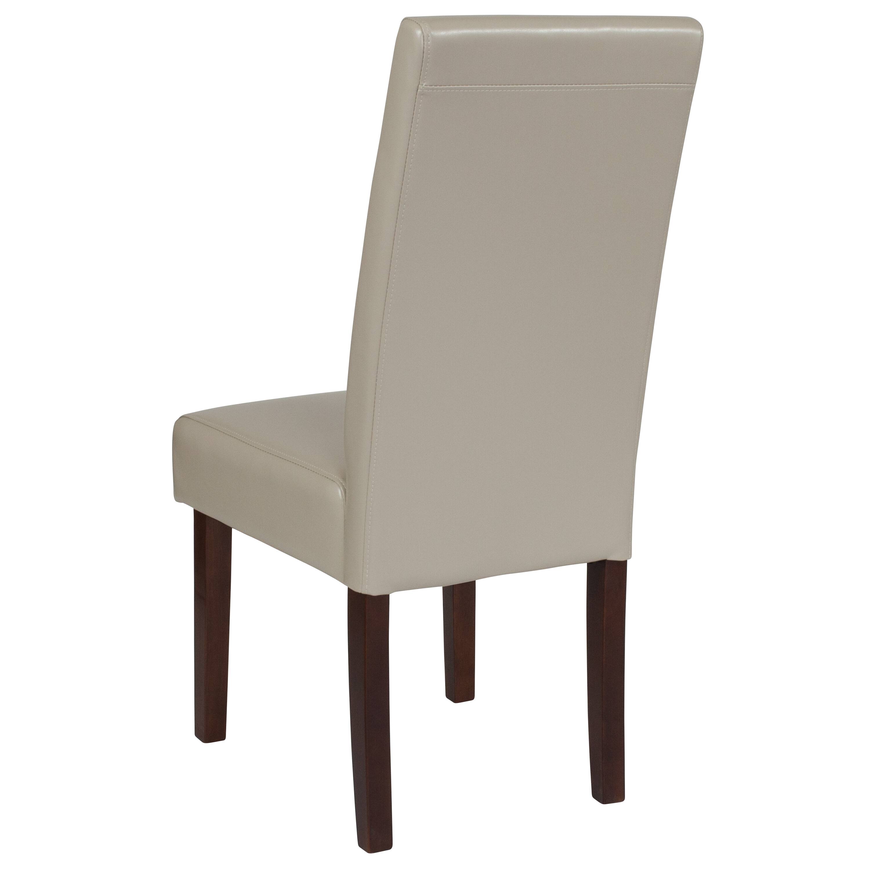Alt View 4. Emma + Oliver - Mid-Century Parsons Chair and Hardwood Frame for Kitchen, Dining Room & More - Beige Faux Leather.