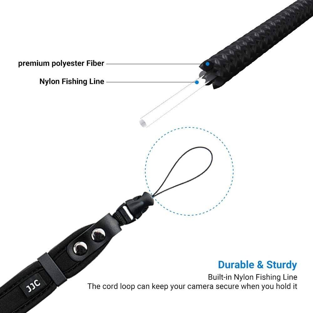 - premium polyester Fiber
- Nylon Fishing Line

- Durable & Sturdy
- Built-in Nylon Fishing Line
- The cord loop can keep your camera secure when you hold it