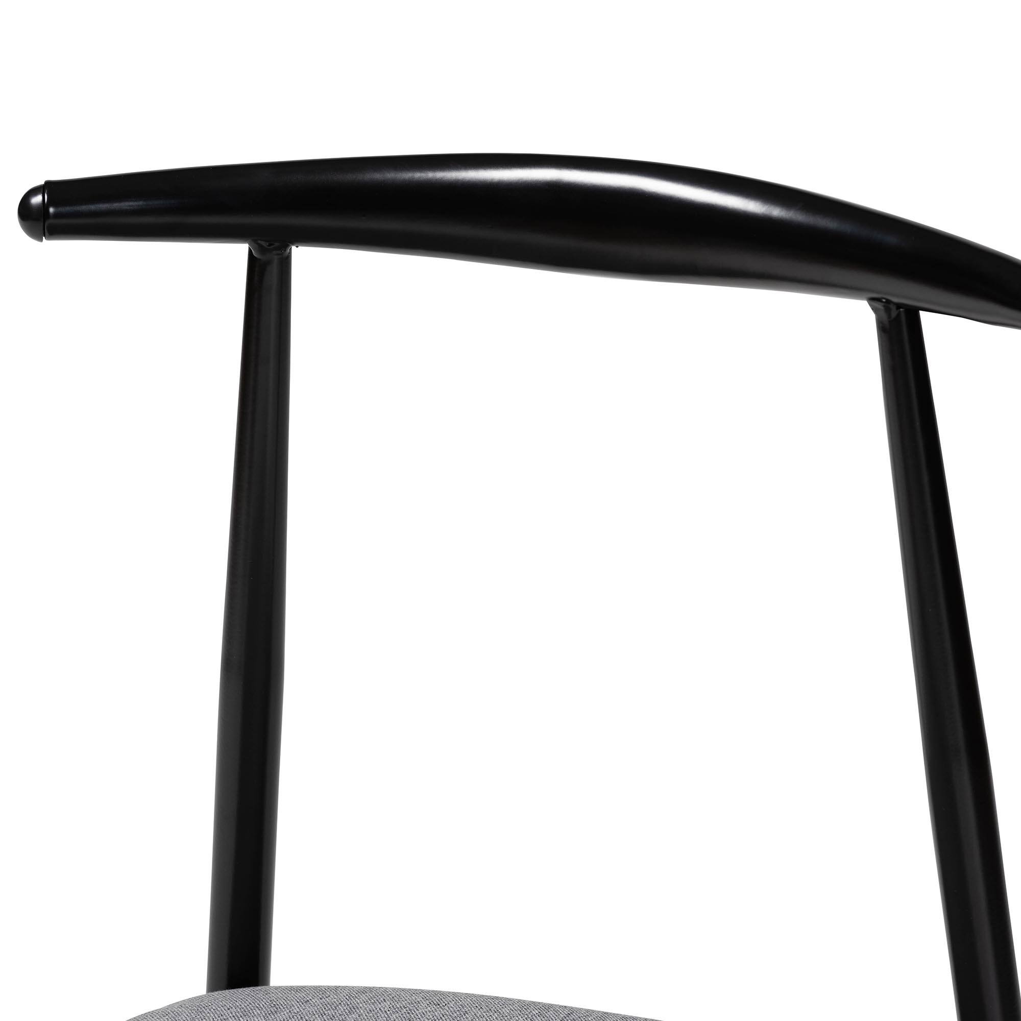 Alt View 2. Baxton Studio - Arnold Modern Industrial Fabric and Metal 4-Piece Dining Chair Set - Grey/Black.