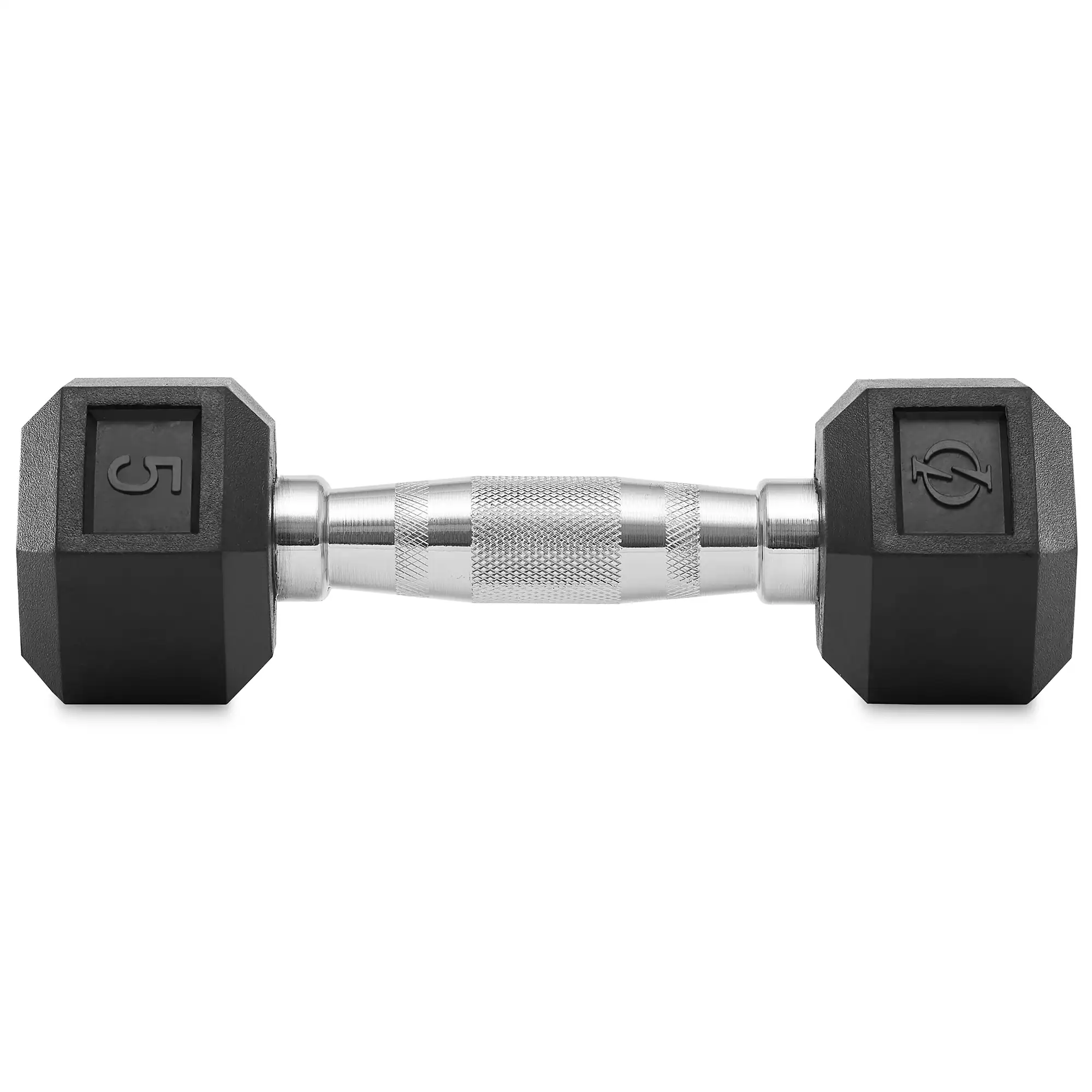 Alt View 1. Philosophy Gym - Pair of Rubber Coated Hex Dumbbell - Cast Iron Hand Weight Set - Black.