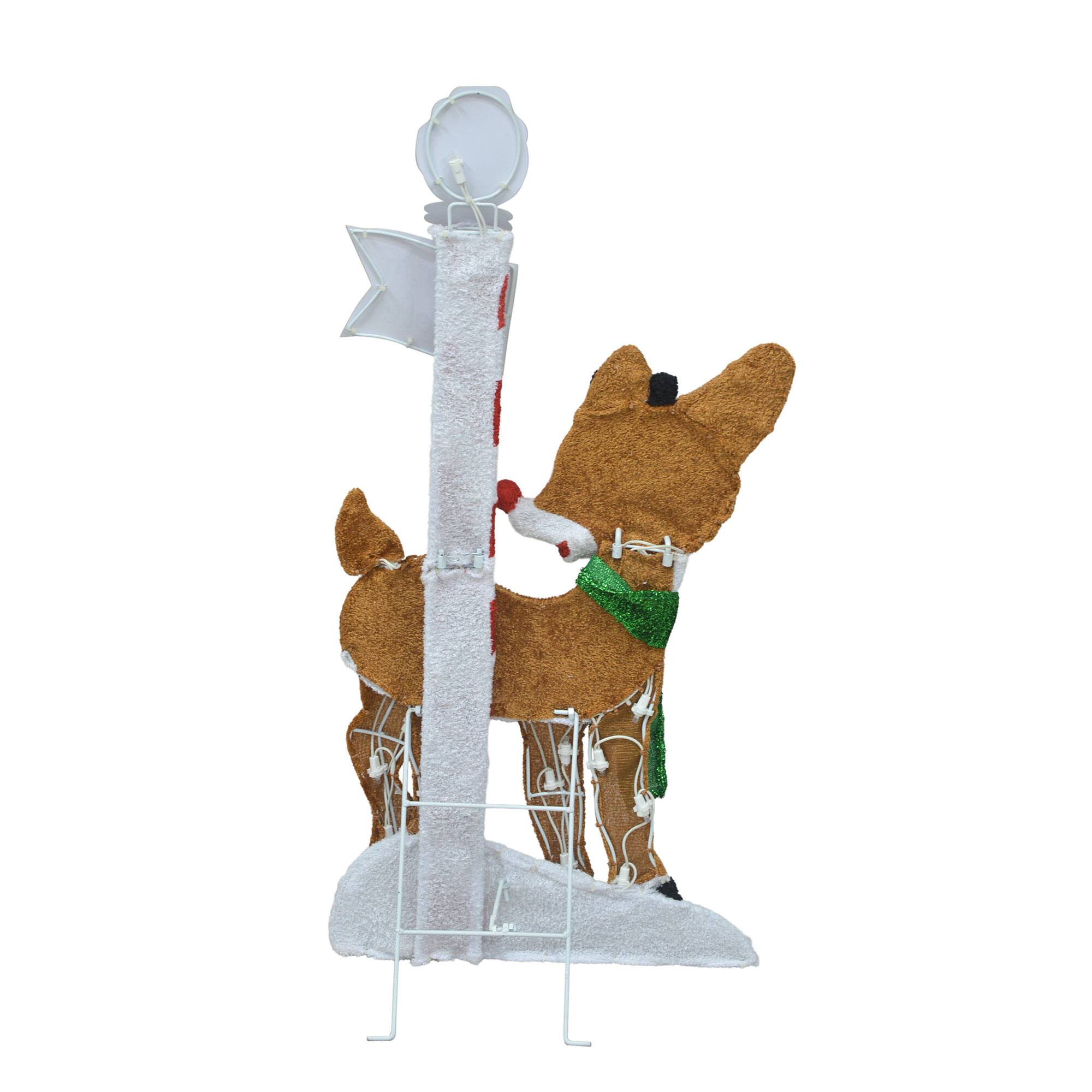 Alt View 4. ProductWorks - ProductWorks 32" Rudolph the Red Nosed Reindeer Pre-Lit Christmas Yard Decor - Multicolor.