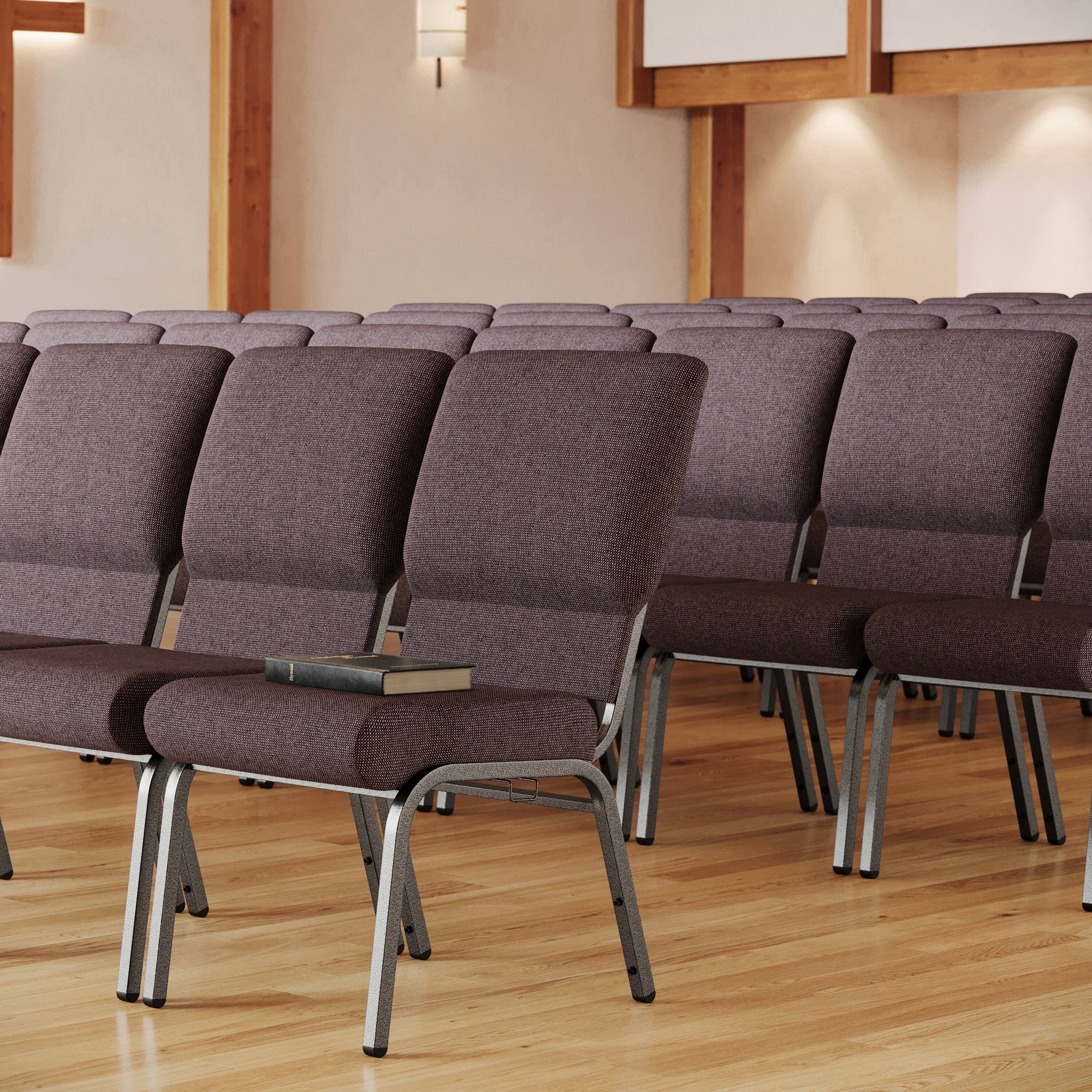 Alt View 1. Emma + Oliver - Church Chair 20.5 in. Wide - Java Fabric/Black Frame.