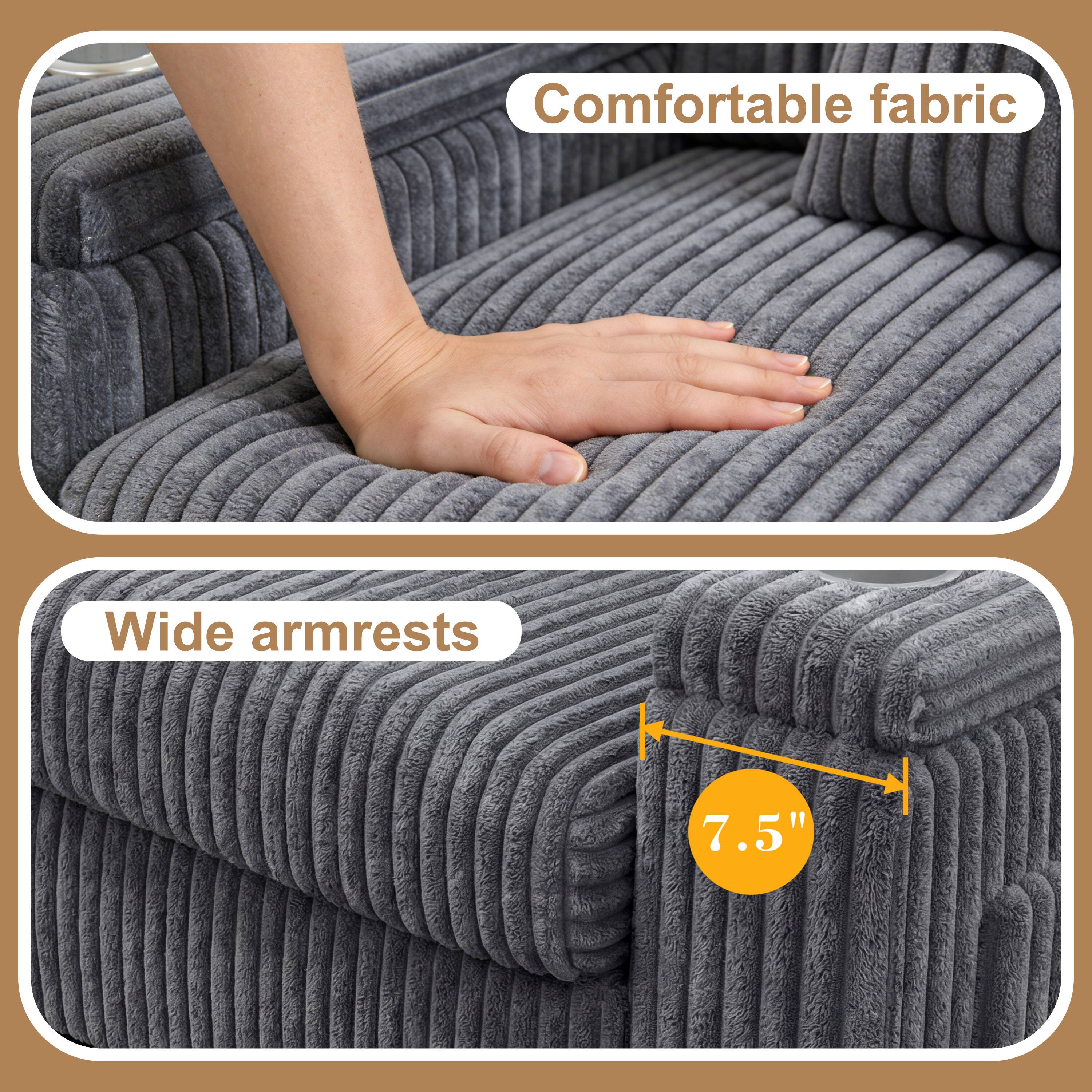 Comfortable fabric  
Wide armrests  
7.5"