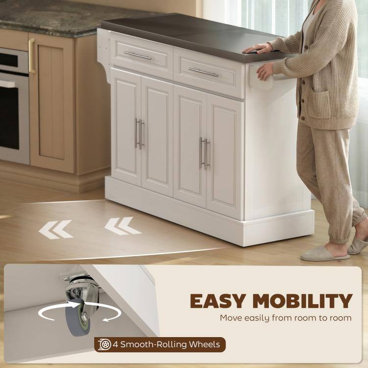 EASY MOBILITY  
Move easily from room to room  
4 Smooth-Rolling Wheels