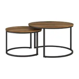 CorLiving - Fort Worth Wood Grain Finish Nesting Coffee Table - Brown