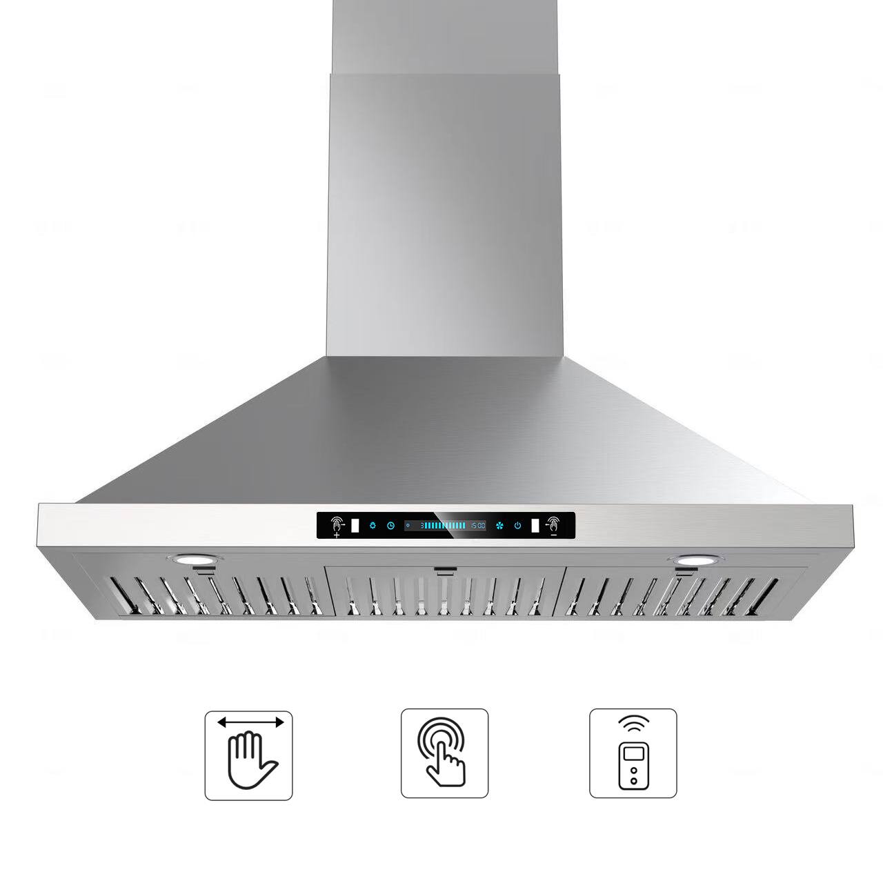 Front. ZJKLA - ZJKLA - 36 inches - Externally Vented - Wall Mount Range Hood - Stainless Steel - Stainless steel.