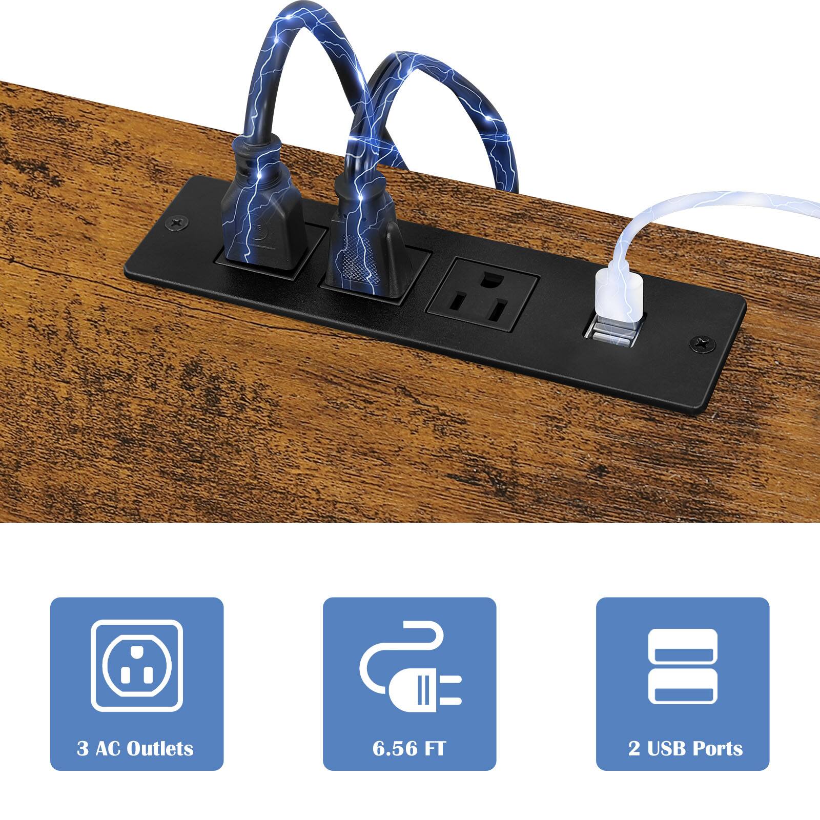 3 AC Outlets  
6.56 FT  
2 USB Ports