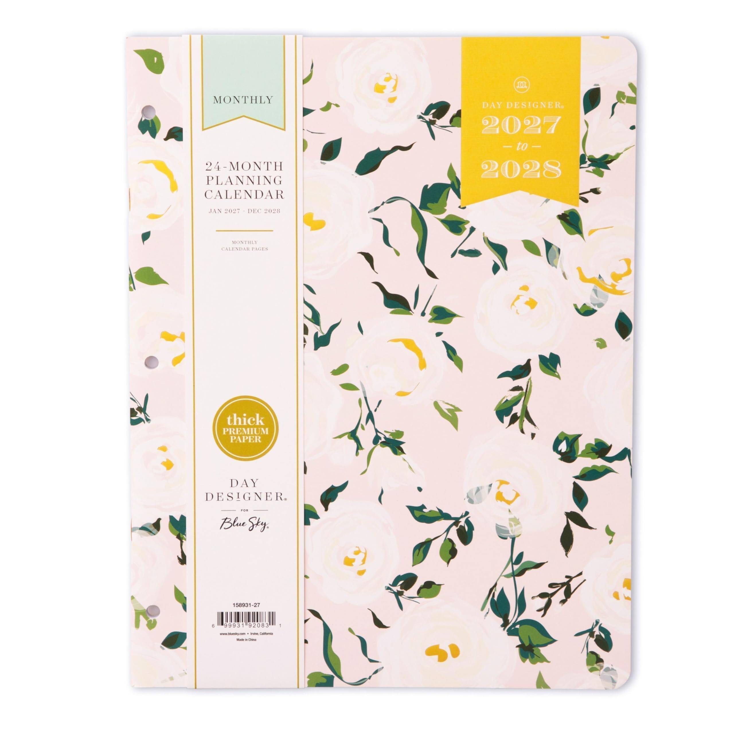Blue Sky - 2027 24-Month Monthly Planner Calendar, 8.5"x11", Coming Up Roses