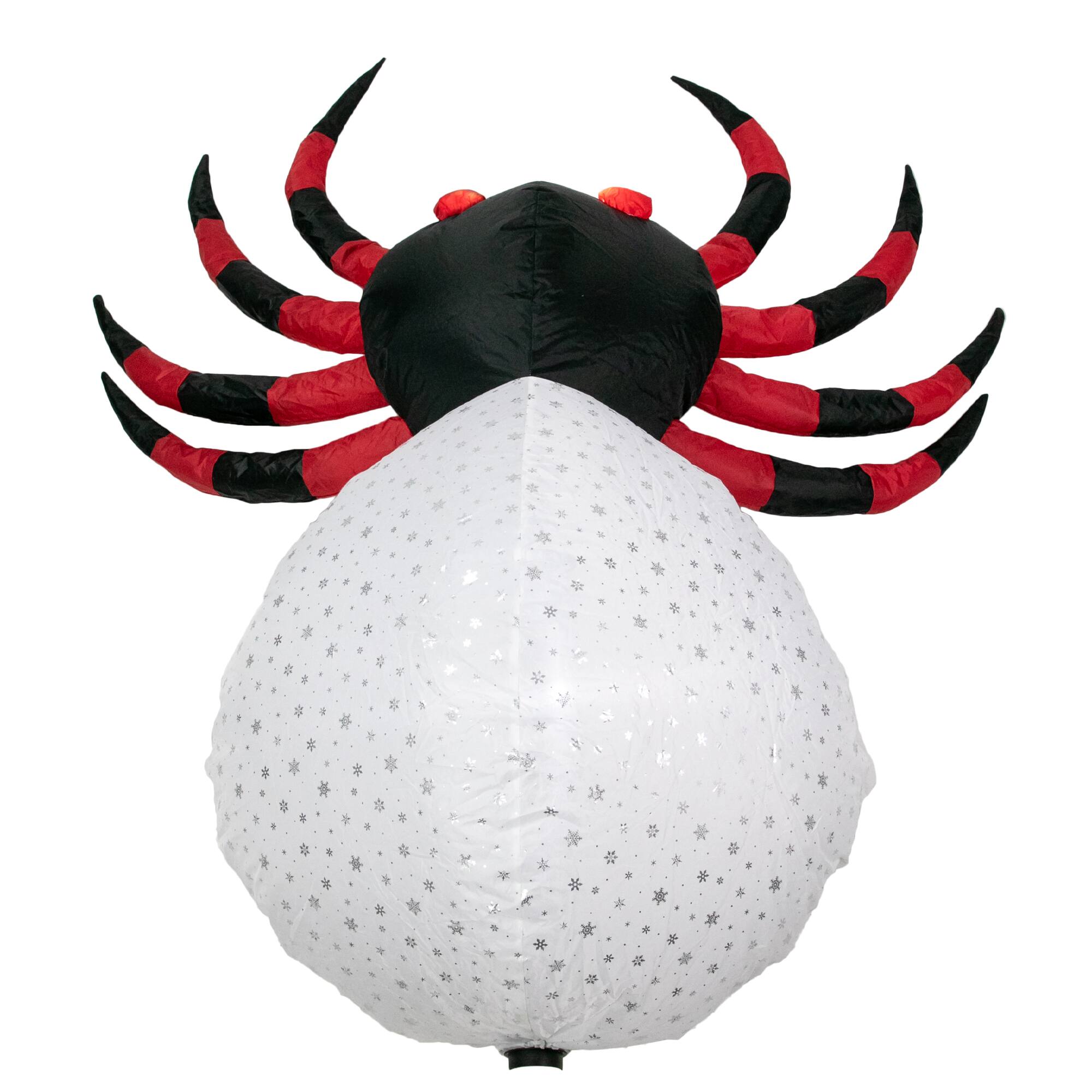 Alt View 3. Northlight - LED Lighted Inflatable Chill and Thrill Spider Outdoor Halloween Decoration - 4' - Red.