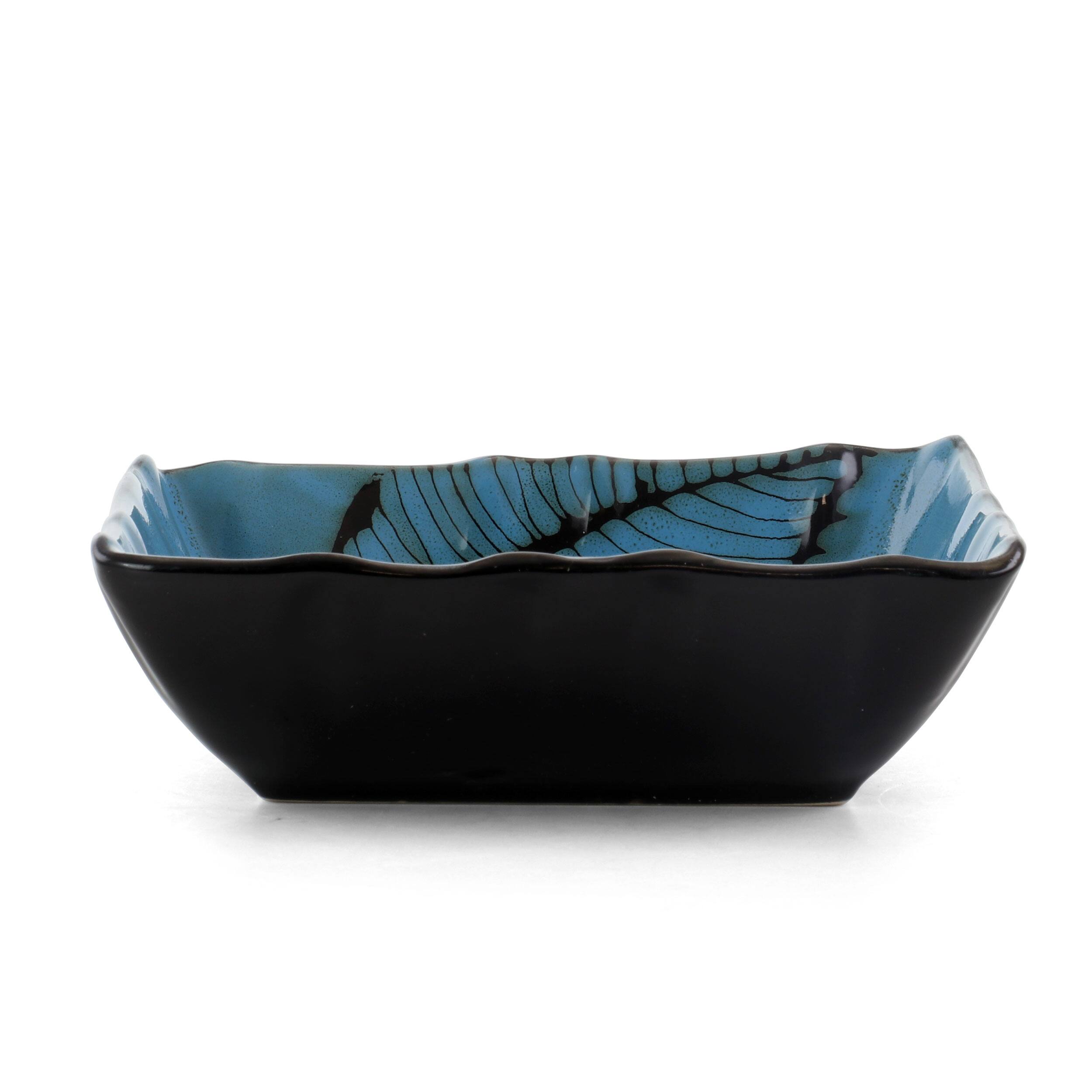 Alt View 5. Elama - Elama Aloha Tide 16 Piece Luxurious Stoneware Dinnerware with Complete Setting for 4 - Blue and Red.