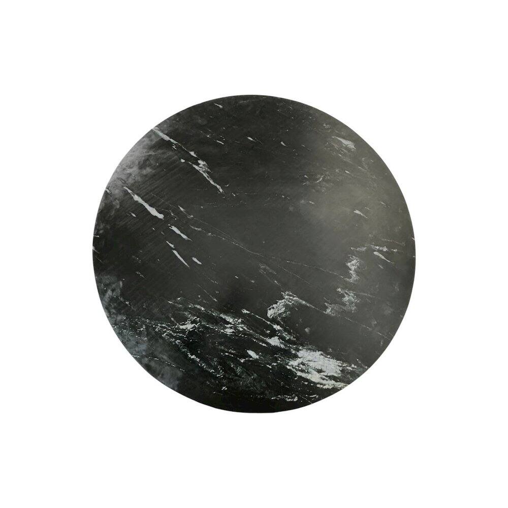 Alt View 2. Carolina Chair & Table - Harmony 36" Brass Groove Dining Table - Black Honed - Black.