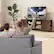 Alt View 2. Skyzoo - Skyzoo Mid-Century Modern TV Stand for up to 85" TVs, Media Console with Storage Cabinets & Open Shelves for Living Room - Walnut.