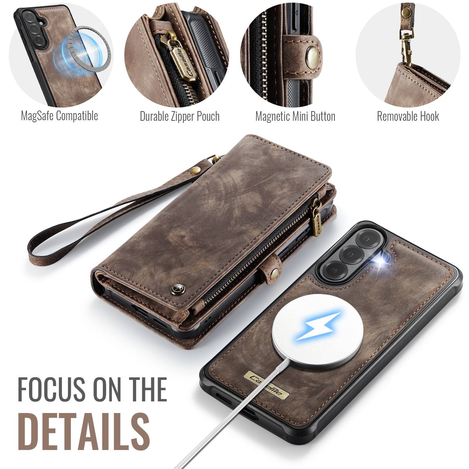 Caneia MagSafe Compatible Durable Zipper Pouch Magnetic Mini Button Removable Hook

FOCUS ON THE DETAILS