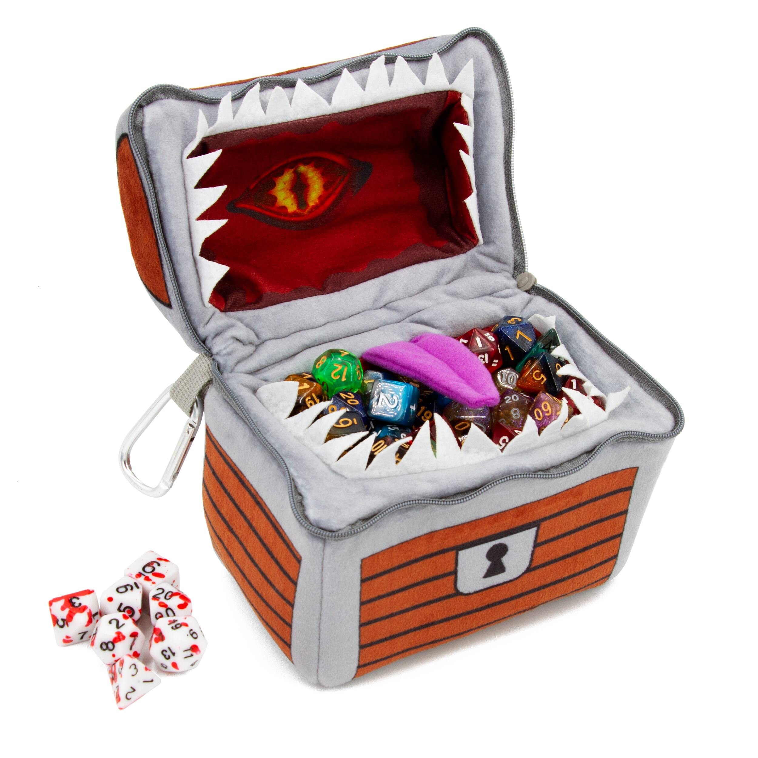 "CASEMATIX - Mimic Dice Chest – Plush 6.5"" DND Dice Case with Zipper, Carabiner & 7 RPG Dice Set, Holds Up to 150 Dice - Brown" price history on PriceWatchPro
