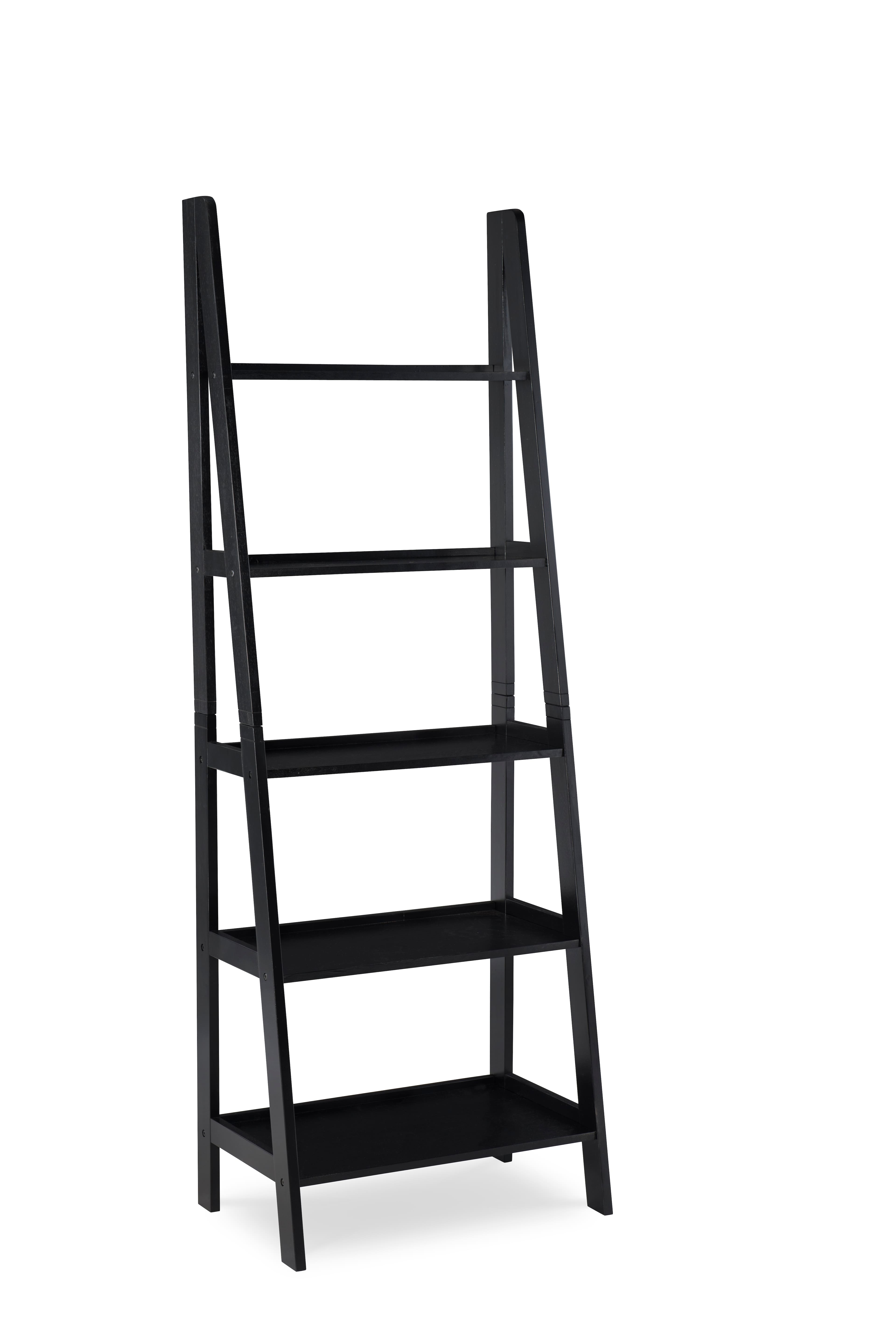 Linon Home Décor - Radford Five-Tier Ladder Bookshelf - Black - Front_Zoom