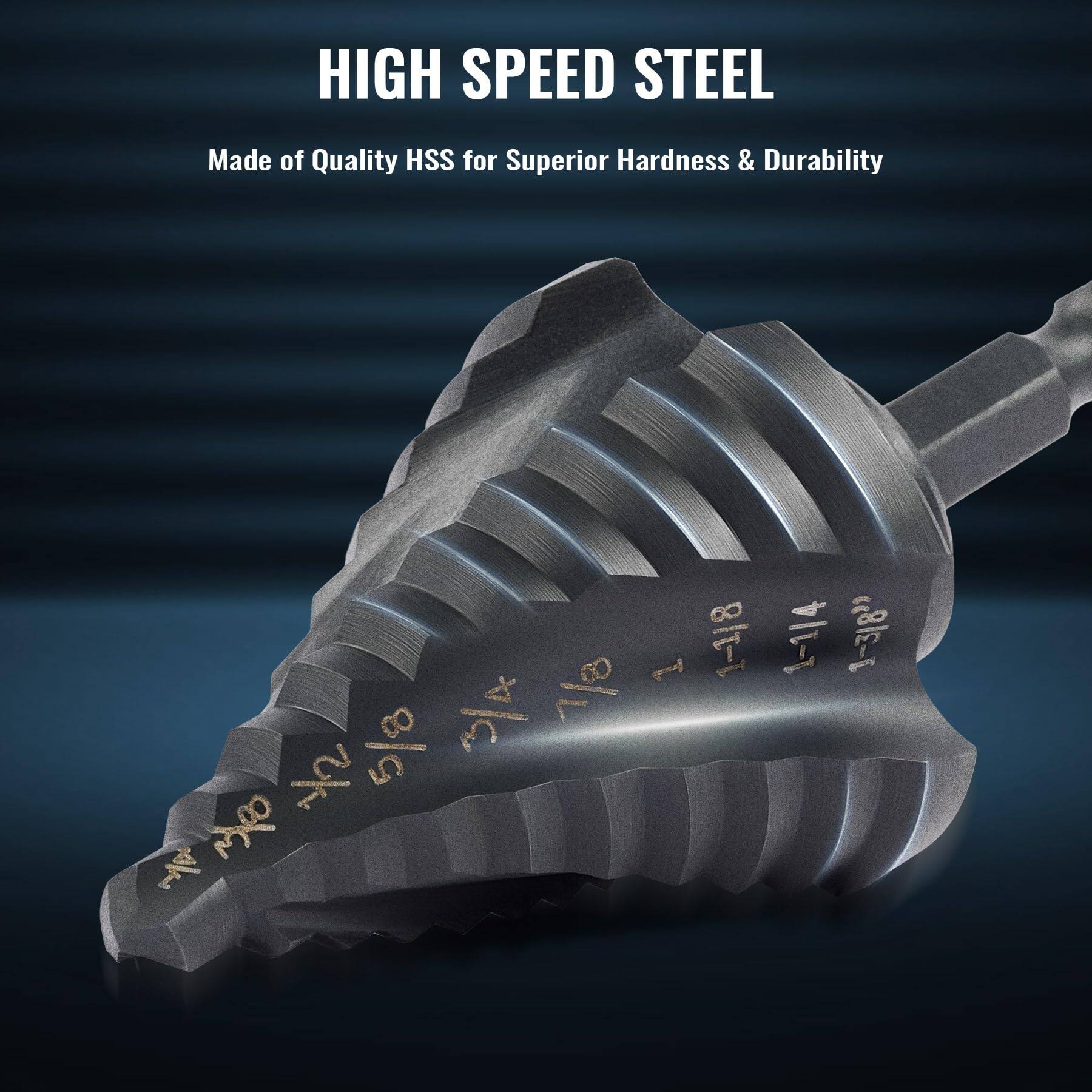 HIGH SPEED STEEL  
Made of Quality HSS for Superior Hardness & Durability  

1 1/8 P/A  
8/1 1/2  
5/8  
5 1/4  
1-1/4  
1-3/8