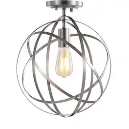 Jonathan Y - Alba 13" Metal LED Flush Mount - Nickel