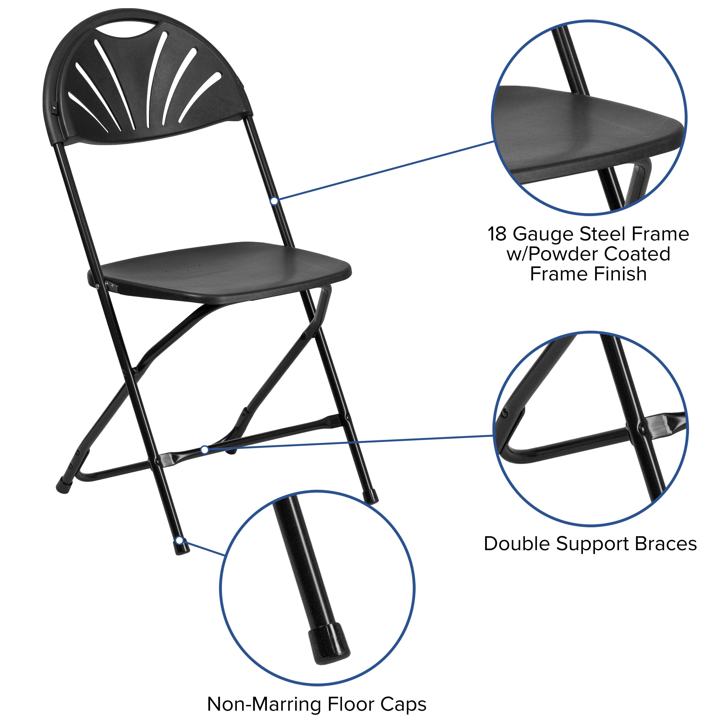 18 Gauge Steel Frame w/Powder Coated Frame Finish  
Double Support Braces  
Non-Marring Floor Caps