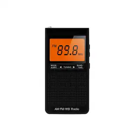 Stock Preferred - Emergency Pocket AM/FM NOAA Weather Band Radio with Auto-Search & LCD Screen - Black