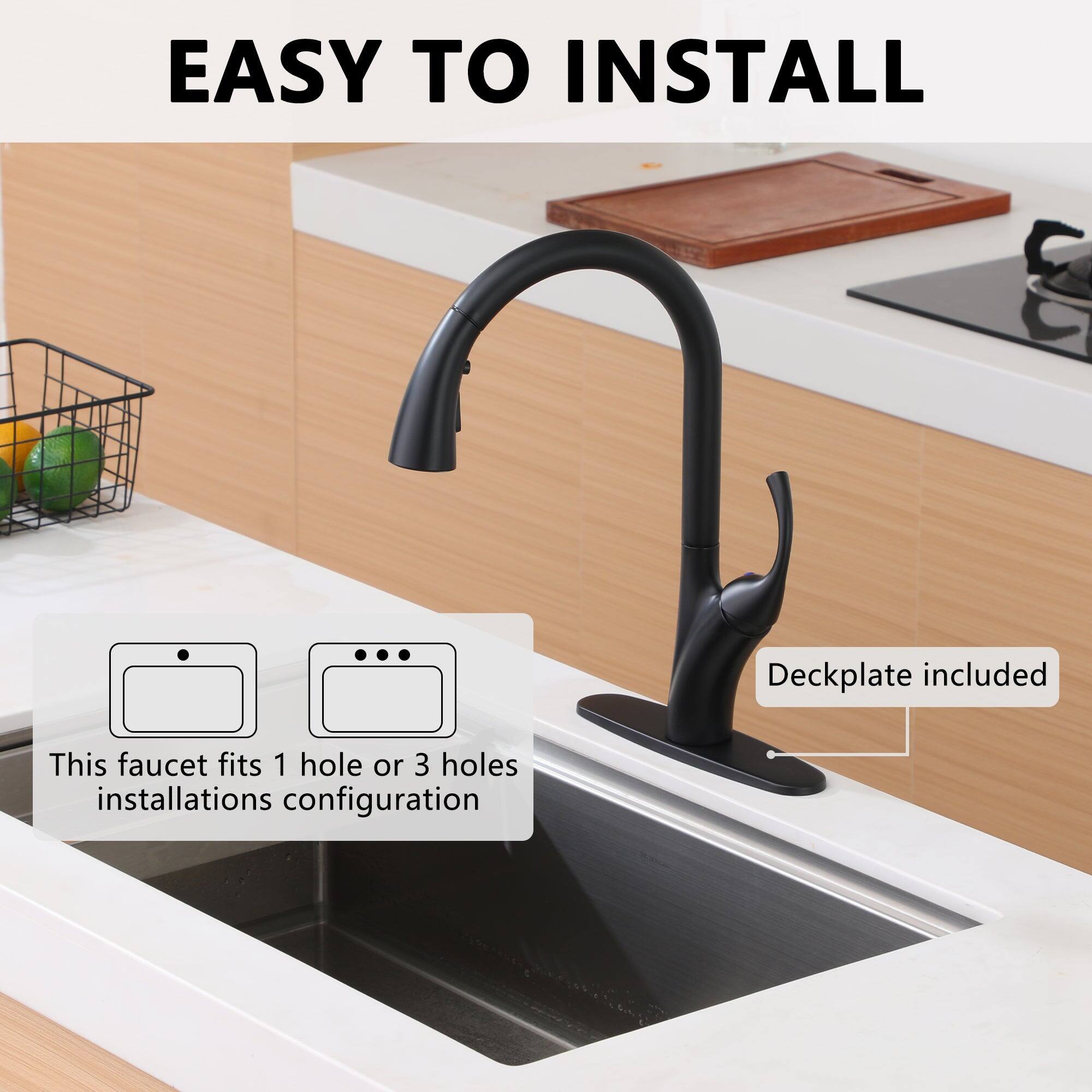 EASY TO INSTALL
Deckplate included
This faucet fits 1 hole or 3 holes installations configuration