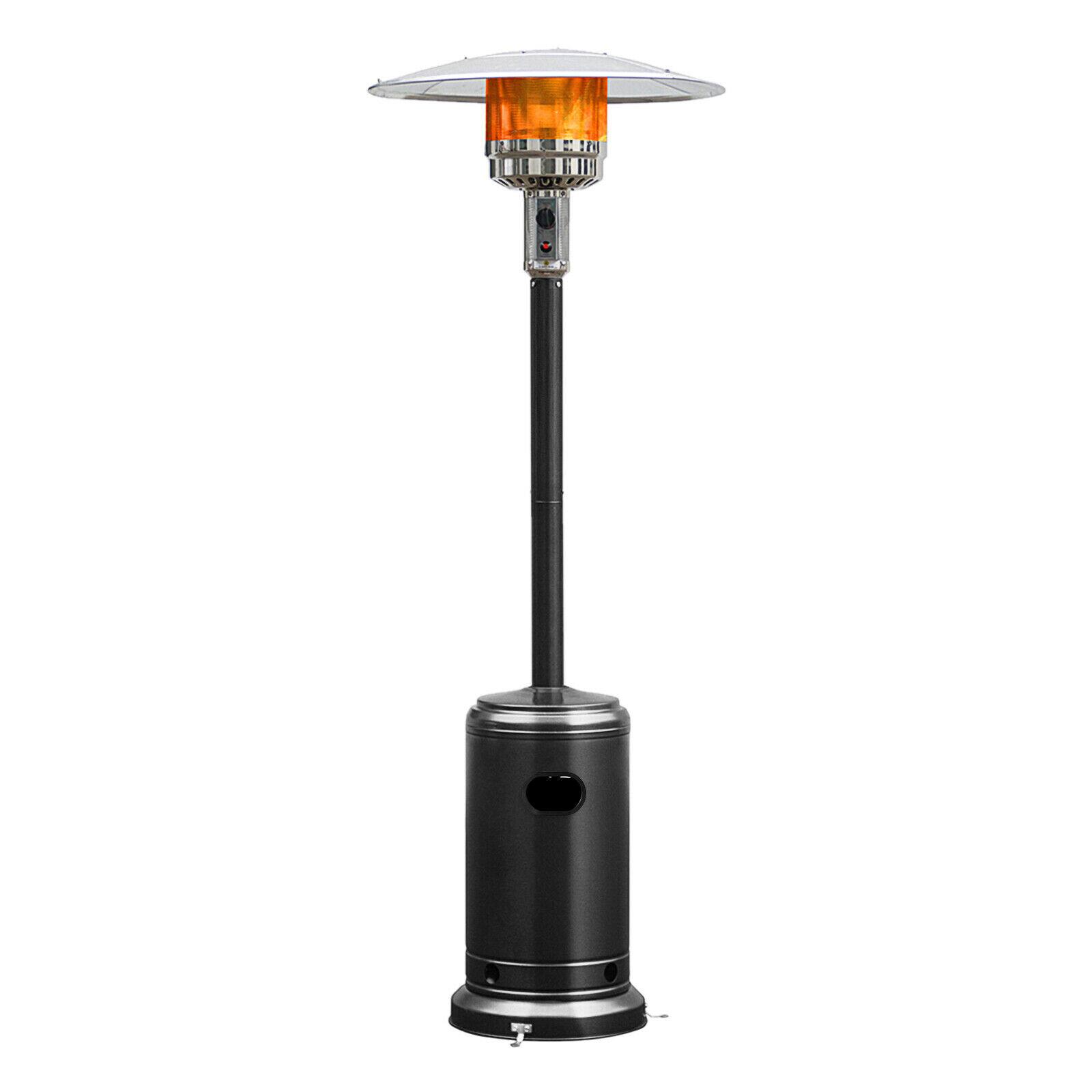 Front. Costway - Costway 50000 BTU Patio Standing Heater Stainless Steel Propane w/Wheels Black - Black.