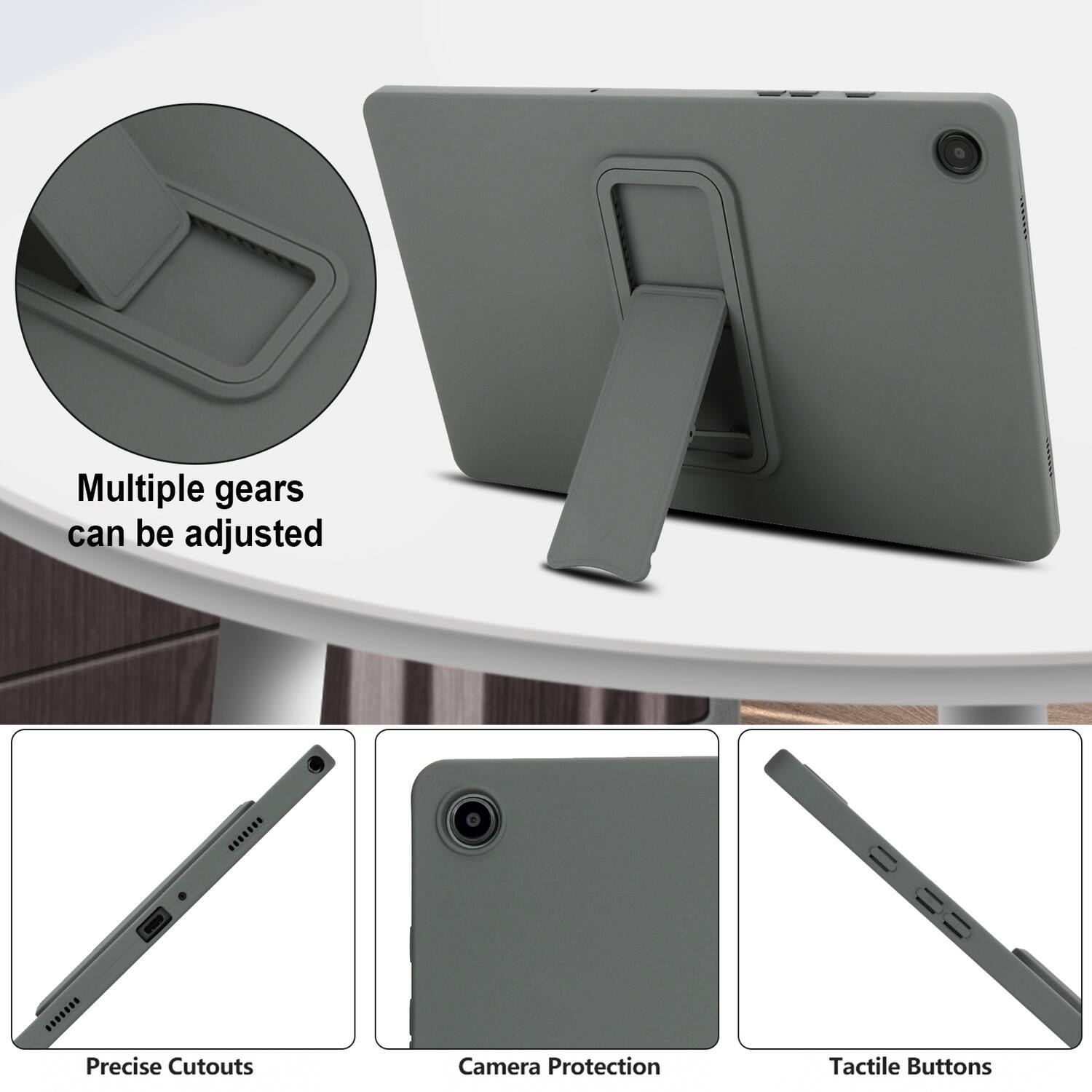 Multiple gears can be adjusted  
Precise Cutouts  
Camera Protection  
Tactile Buttons